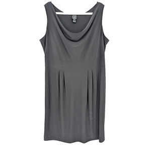 Clara‎ Sunwoo Black Cowl Neck Jersey Sleeveless Minimalist Classic Tank Dress 1X